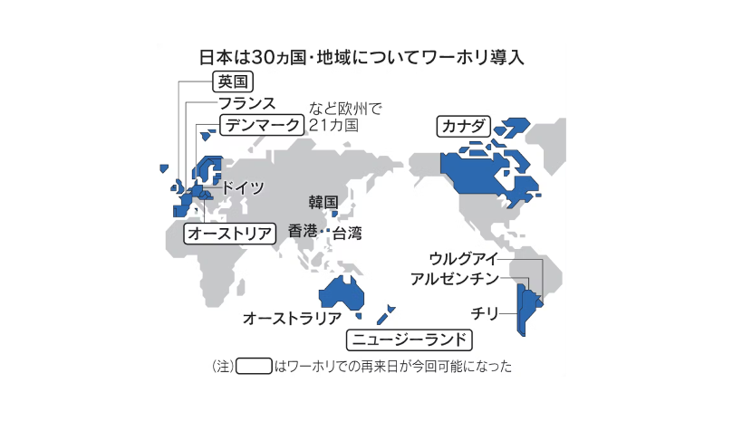 ワーホリビザ　再取得可能に 英・カナダなど10ヵ国・地域